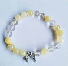 Load image into Gallery viewer, personilized letter charm gemstone bracelet