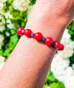 Red Agate and Hematite Bracelet | Star Soul Metaphysics