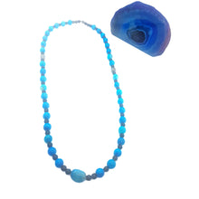 Load image into Gallery viewer, Blue Agate and Obsidian Beaded Necklace