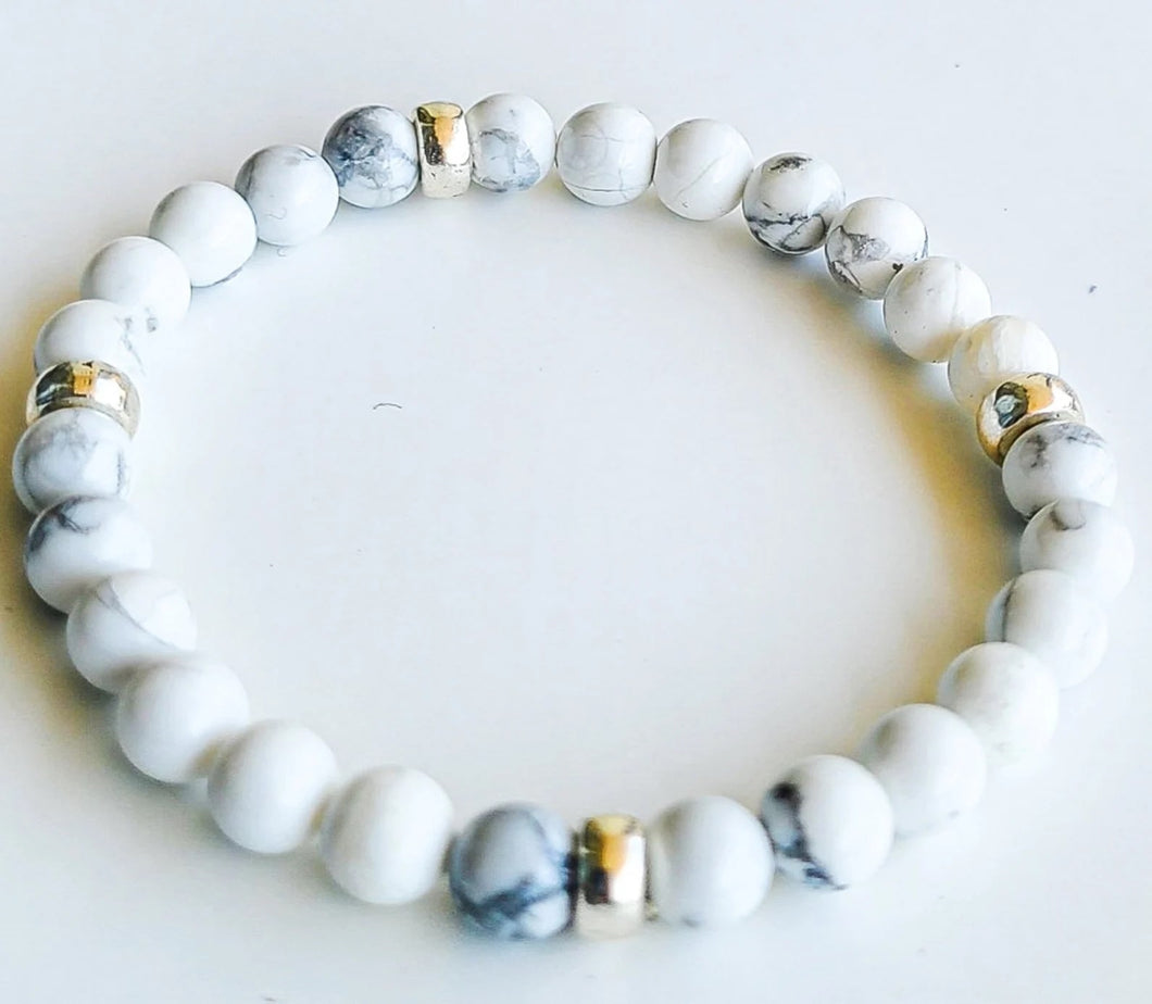 Howlite Gemstone Bracelet 6mm