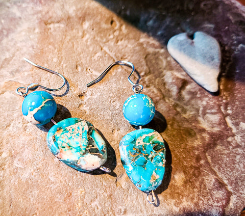 Blue Imperial Jasper Earrings